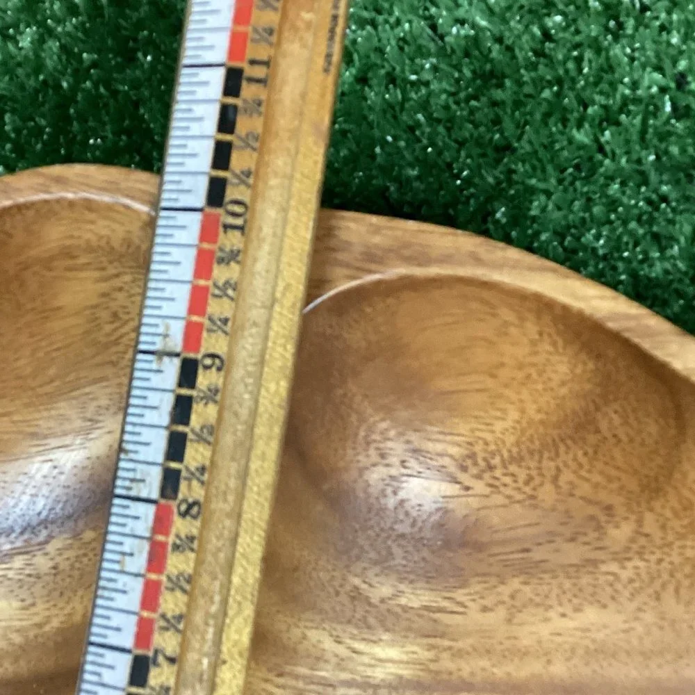 Vintage Monkey Pod Wooden Leaf Bowl